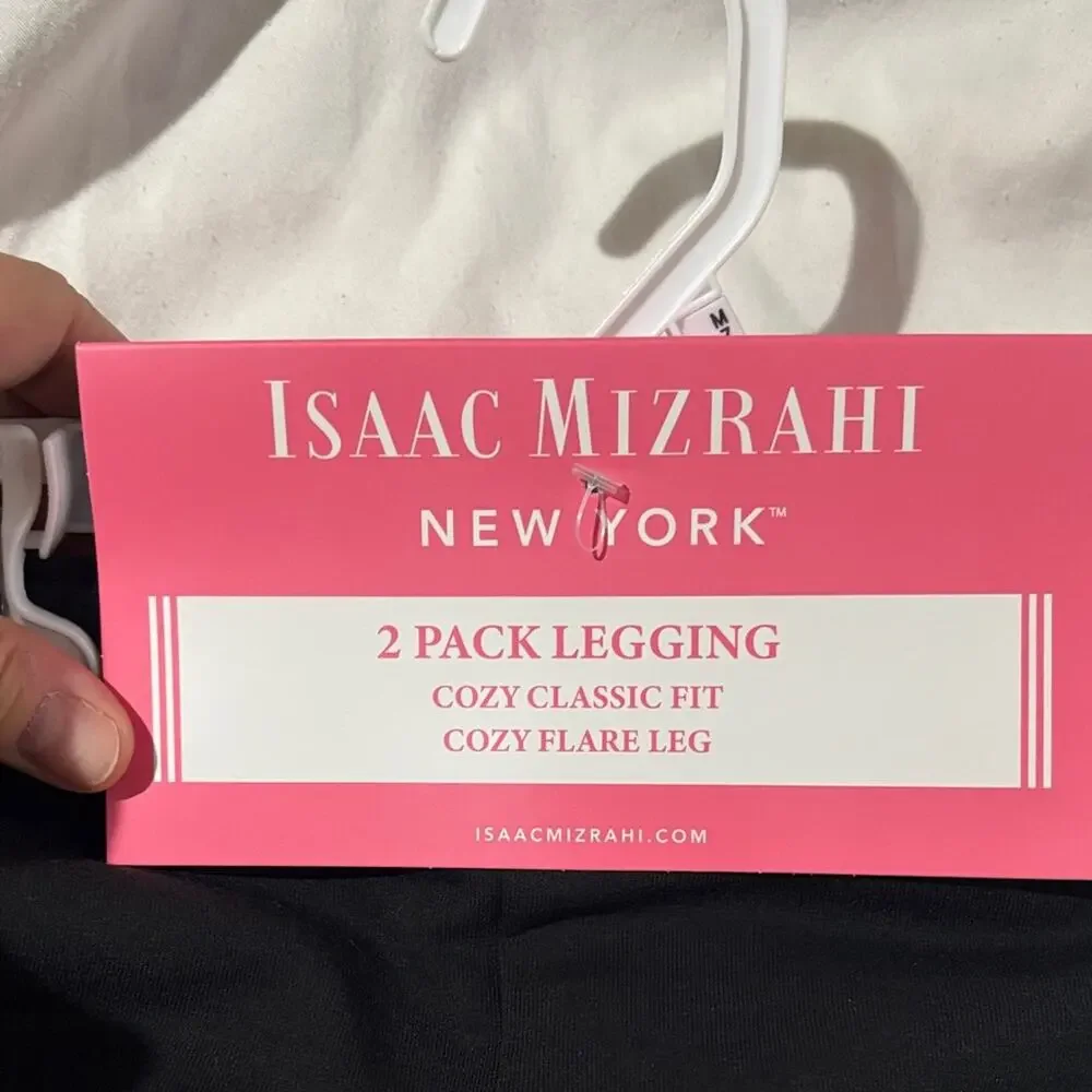 Isaac Mizrahi Black Leggings 7/8 M cozy lining fleece 1 flare 1 straight nwt
